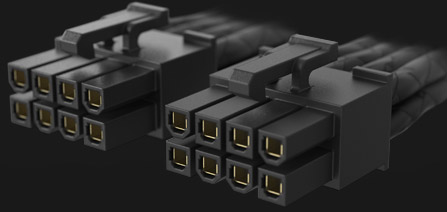 dual 8-pin PCIe power connectors